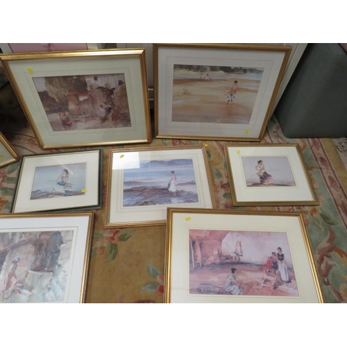 33 - A COLLECTION OF NINE WILLIAM RUSSELL FLINT PRINTS - ASSORTED SIZES