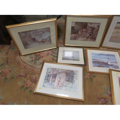 33 - A COLLECTION OF NINE WILLIAM RUSSELL FLINT PRINTS - ASSORTED SIZES