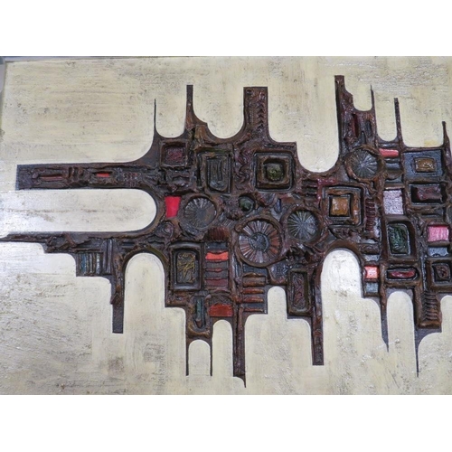 42 - ROSSLYN - AN UNUSUAL MIXED MEDIA ABSTRACT COMPOSITION, 60 X 120 CM