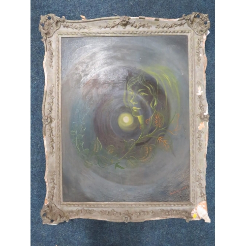 6 - A FRAMED MIXED MEDIA  ON CANVAS SIGNED LOWER RIGHT ERIC CHARLES JONES ENTITLED VORTEX VISION A/F