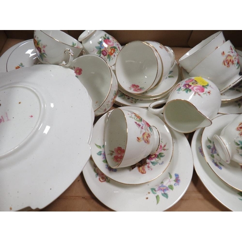 83 - TRAY OF GEORGE JONES CRESCENT CHINA  JUNE TIME TEAWARE 