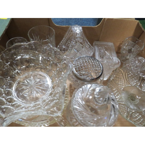 202 - TWO TRAYS OF ASSORTED GLASS WARE