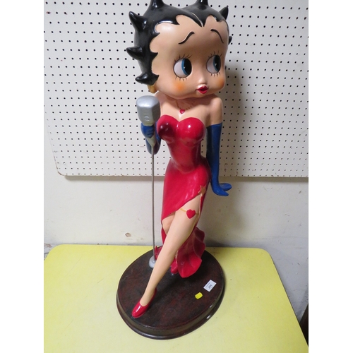 206 - A LARGE  BETTY BOOP FIGURE ON WOODEN PLINTH APPROX 75CM