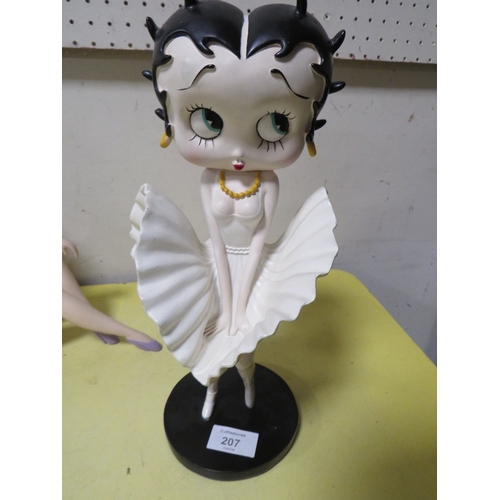 207 - THREE SMALL BETTY BOOP FIGURES TOGETHER WITH A C&S COLLECTABLE BETTY BOOP  MONEY BANK (4) NB: CAN CA... 