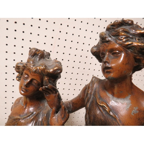 209 - TWO VINTAGE SPELTER FIGURES A/F