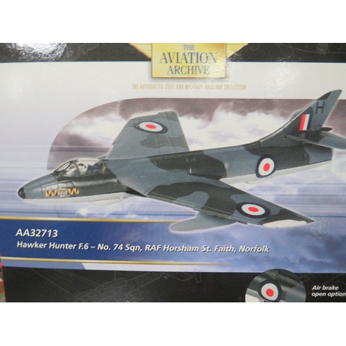 212 - FIVE BOXED CORGI LIMITED EDITION THE AVIATION ARCHIVE MODEL AIRCRAFT SCALE 1:72 TO INCLUDE HAWKER HU... 