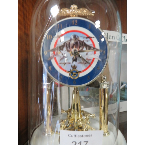 217 - A BRADFORD EDITION RAF WINGS OF VALOUR 90TH ANNIVERSARY CLOCK , TOGETHER WITH A LIMITED EDITION OF 