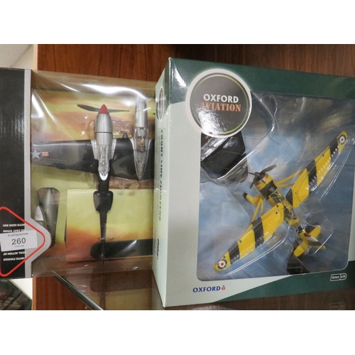 260 - TWO BOXED MODEL AIRCRAFT TO INCLUDE OXFORD AVIATION FRONT LINE FIGHTERS PLANE