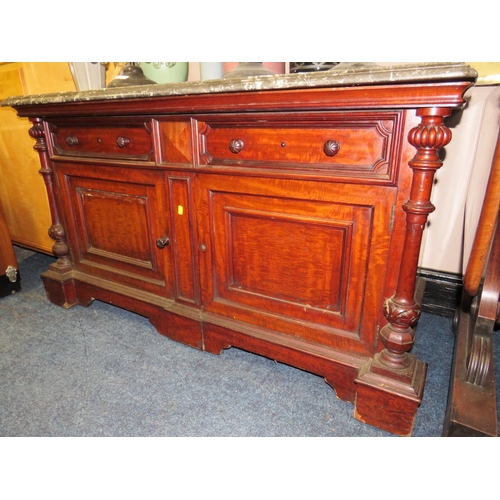 714 - A MARBLE TOPPED CHIFFONIER