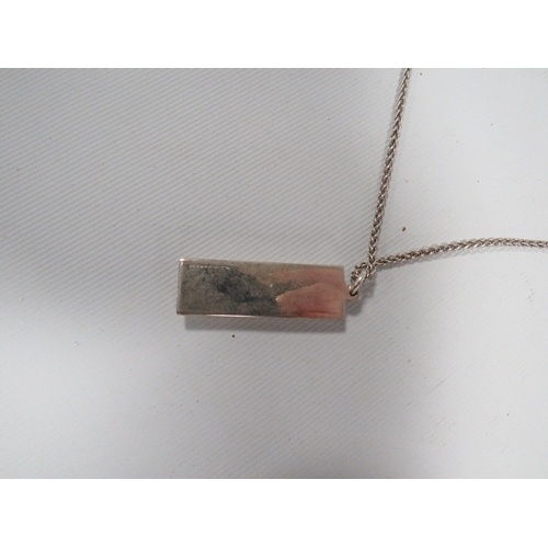 311 - A MENS VINTAGE 1 oz SILVER INGOT ON A SILVER CHAIN