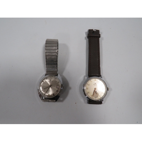 312 - A VINTAGE 25 JEWELS AUTOMATIC WRISTWATCH AND VINTAGE REVUE SPORT WATCH