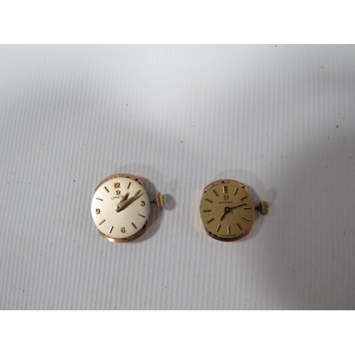 313 - TWO VINTAGE OMEGA 17 JEWELS LADIES WRISTWATCH MOVEMENTS