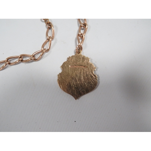 315 - A MENS ANTIQUE ROLLED GOLD POCKET WATCH ALBERT CHAIN