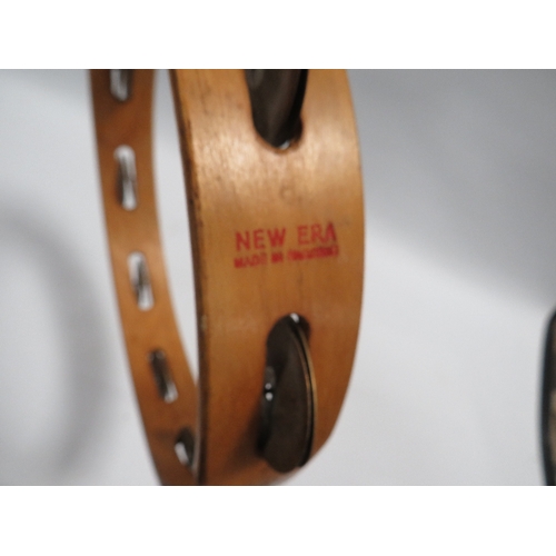 372 - A NEW ERA VINTAGE WOODEN TAMBOURINE