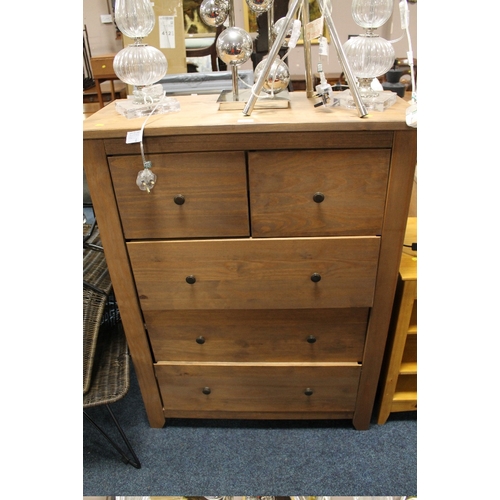 839 - A MODERN FIVE DRAWER COLONIAL STYLE CHEST  A/F