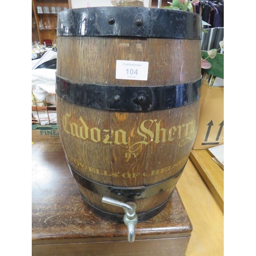 104 - A VINTAGE STOWELL'S OF CHELSEA SHERRY BARREL