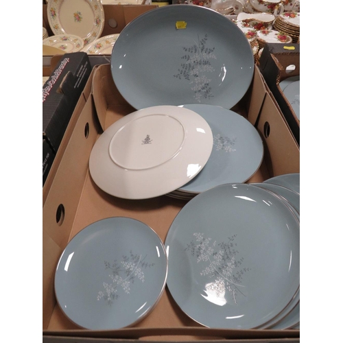 113 - TWO TRAYS OF ROYAL DOULTON FOREST GLADE DINNER WARE