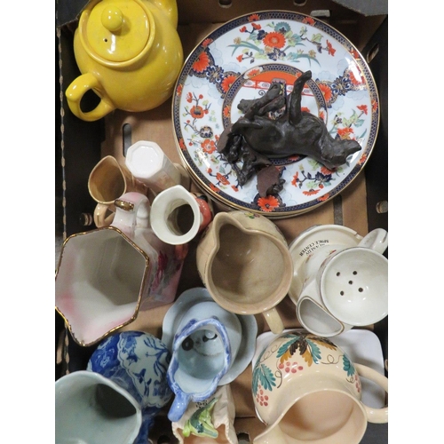 121 - FOUR TRAYS OF ASSORTED CERAMICS ETC TO INCLUDE COLLECTABLE PLATES