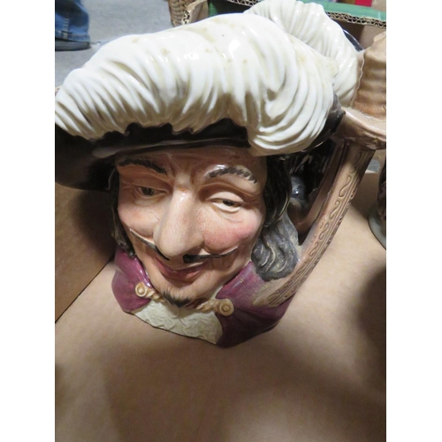 165 - FOUR ROYAL DOULTON D'ARTAGNAN AND THE THREE MUSKETEERS CHARACTER JUGS