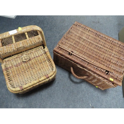 174 - TWO VINTAGE PICNIC HAMPERS A/F