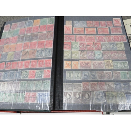 226 - A STAMP COLLECTION TO INCLUDE FIVE ALBUMS / STOCK BOOKS (THREE CONTAINING WORLD / COMMONWEALTH STAMP... 