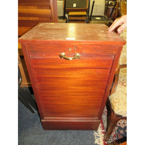 768 - A TAMBOUR FILING CABINET, BENTWOOD CHAIR & ANTIQUE COMMODE (3)