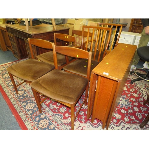 781 - A RETRO TEAK A.H. McINTOSH & Co. LTD DROPLEAF TABLE & SIX CHAIRS