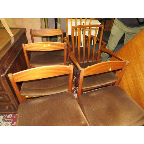 781 - A RETRO TEAK A.H. McINTOSH & Co. LTD DROPLEAF TABLE & SIX CHAIRS