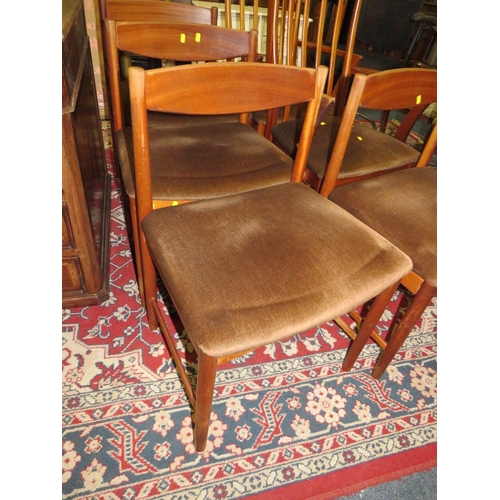 781 - A RETRO TEAK A.H. McINTOSH & Co. LTD DROPLEAF TABLE & SIX CHAIRS