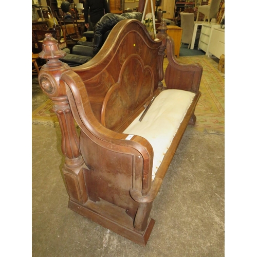 784 - A MAHOGANY BENCH - W 149 cm A/F