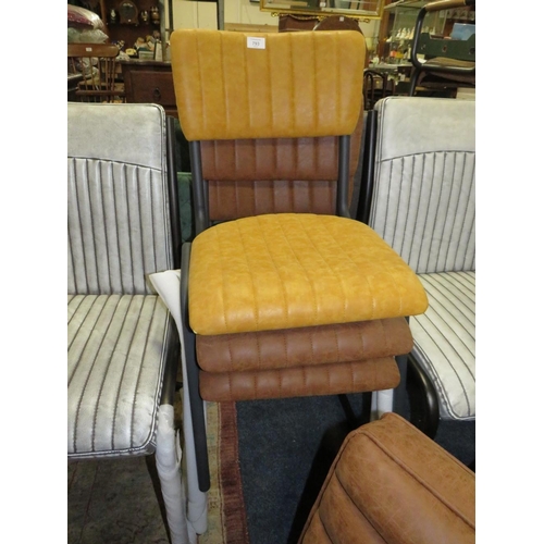 793 - A COLLECTION OF SEVEN MODERN LEATHER CHAIRS - INC ONE CHAIR SEAT