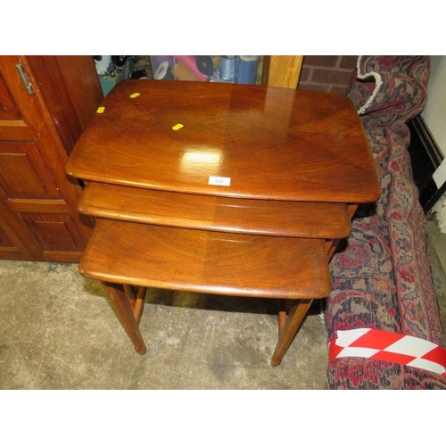 828 - A RETRO NEST OF TABLES & A TWO DOOR CABINET