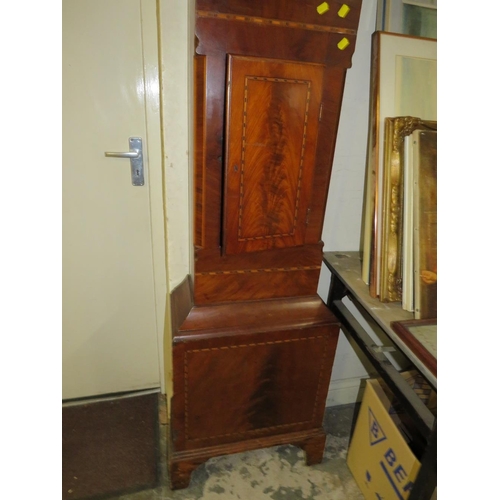 830 - AN ANTIQUE MAHOGANY CASED LONGCASE CLOCK CASE (FOYER)