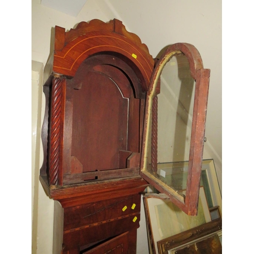 830 - AN ANTIQUE MAHOGANY CASED LONGCASE CLOCK CASE (FOYER)