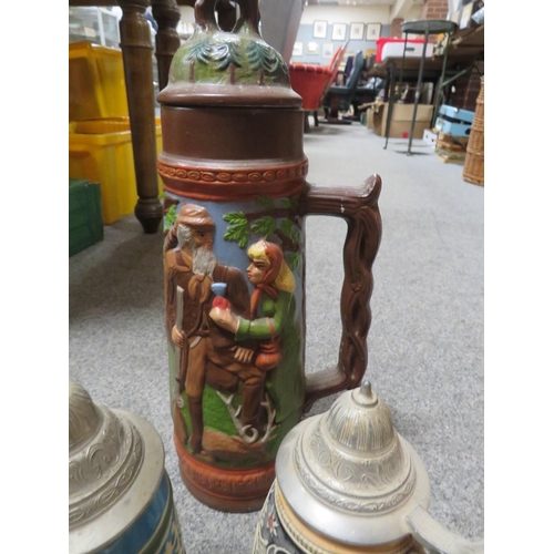 182 - A LARGE TRAY OF COLLECTABLE BEER STEINS