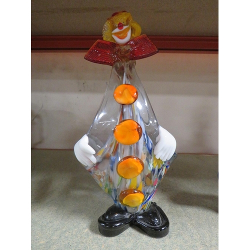 190 - FOUR MURANO GLASS CLOWNS