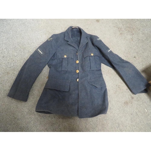 201 - A VINTAGE RAF JACKET WITH SEWN BADGES TO ARMS