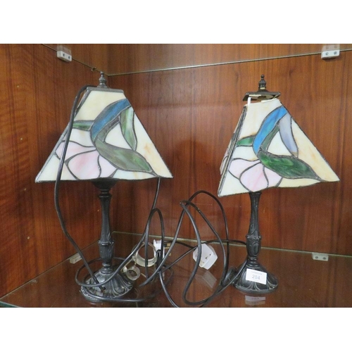 204 - A PAIR OF TIFFANY STYLE TABLE LAMPS A/F