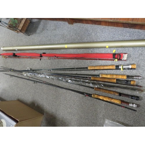 220 - A SELECTION OF VINTAGE FISHING RODS