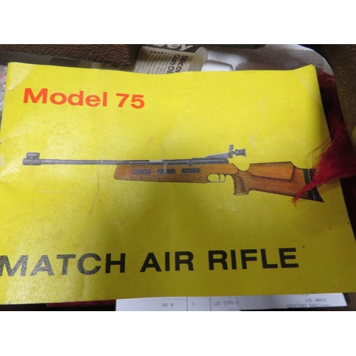 237 - A BOXED ORIGINAL MODEL 75 .177 MATCH AIR RIFLE NUMBER 021986 WITH ACCESSORIES