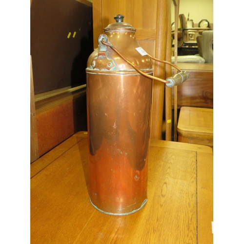 254 - A LARGE COPPER FLASK TYPE VESSEL