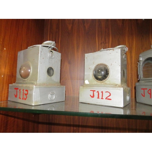 256 - A COLLECTION OF FIVE VINTAGE RAILWAY LANTERN'S