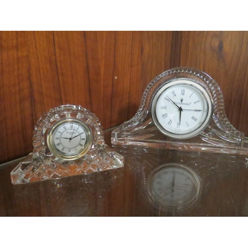 263 - THREE WATERFORD CRYSTAL CLOCKS