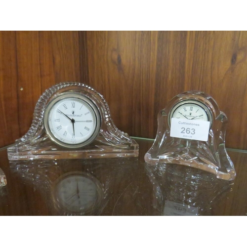 263 - THREE WATERFORD CRYSTAL CLOCKS