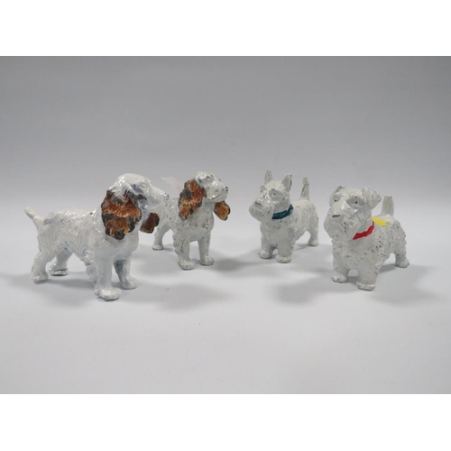 270 - FOUR CAST METAL COLD PAINTED DOG FIGURES