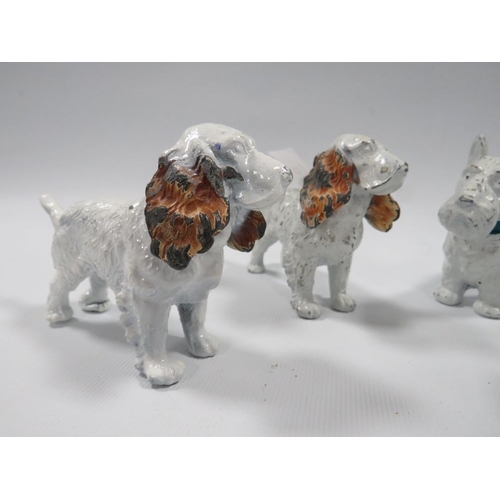 270 - FOUR CAST METAL COLD PAINTED DOG FIGURES