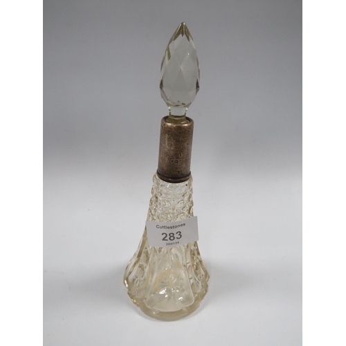 283 - A HALLMARKED SILVER COLLARED SCENT BOTTLE