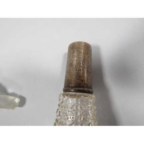 283 - A HALLMARKED SILVER COLLARED SCENT BOTTLE