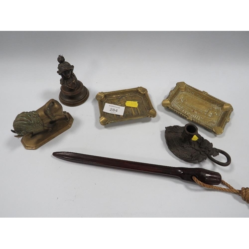 284 - A SMALL QUANTITY OF COLLECTABLE'S TO INCLUDE A PEN WIPE IN THE FORM OF A ROMAN SOLDIER