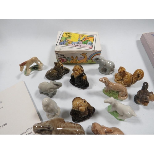 291 - A SMALL COLLECTION OF WADE ANIMAL FIGURES TOGETHER WITH THE WORLD OF WADE COLLECTORS BOOK